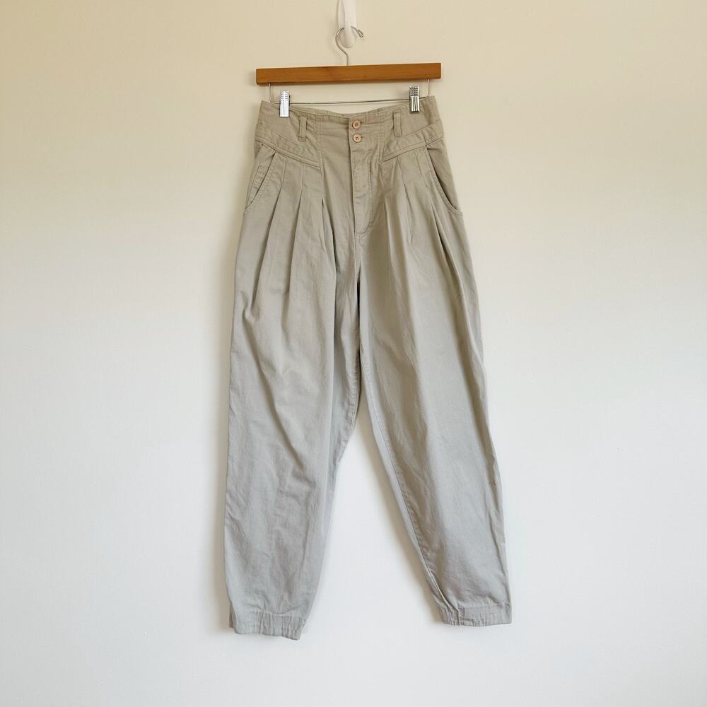VTG Forenza 80/90s Balloon/Barrel Leg Pants Size 10 Cotton Tapered Parachute Tan